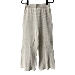 Sincerely Jules Cream Wide Leg High Waist Knit Pants Medium